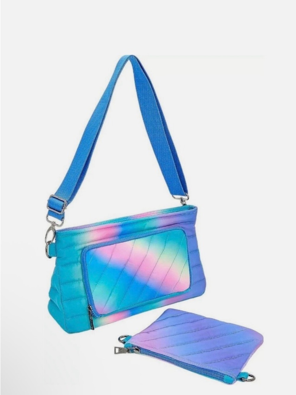 NWT Think Royln Bank Street XL Crossbody with Pouch Blue Lagoon Ombre